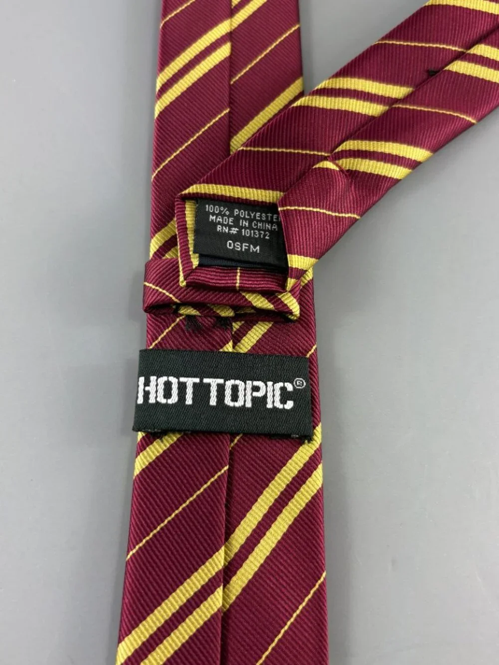Hot Topic Harry Potter Burgandy / Gold Men's Skinny Tie 2